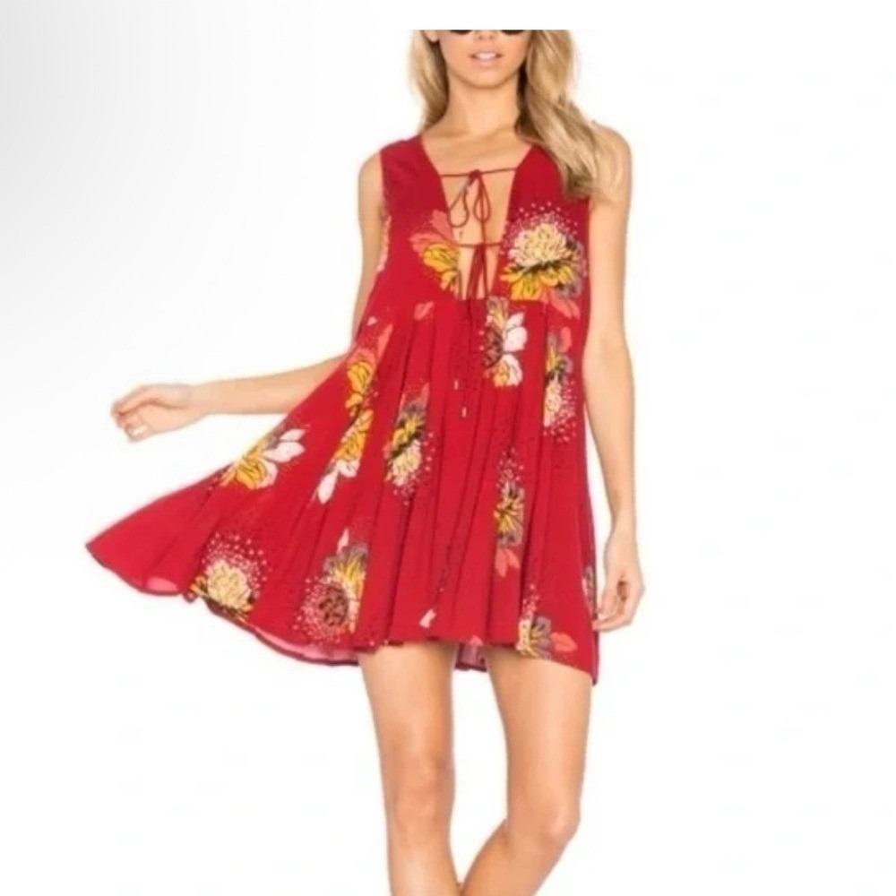 Free People OB542520 Lovely Day Floral Mini Dress Boho S